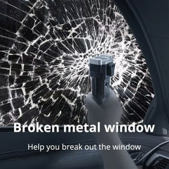 🔦 High-Power LED Torch Light – Rechargeable Flashlight With Tactical Hammer & Power Bank (With Box, Random Color)